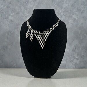 Elegant Silver Necklace with Matching Earrings